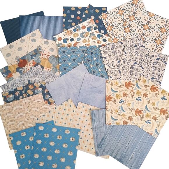 Blue Harvest Pumpkin 6x6 Cardstock Mini Kit 40+ Pcs - Picture 4 of 8